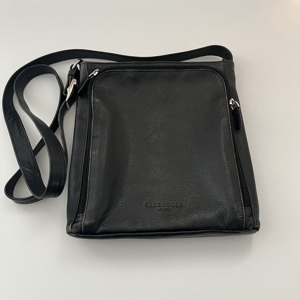 Jane Shilton Clubhouse Handbag Crossbody Black Soft Leather VGC Travel Bag